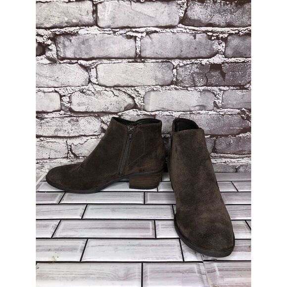 Josef Seibel Brown Suede Leather Side Zip Ankle Booties Heel Boots Women Sz 36EU - Picture 5 of 16